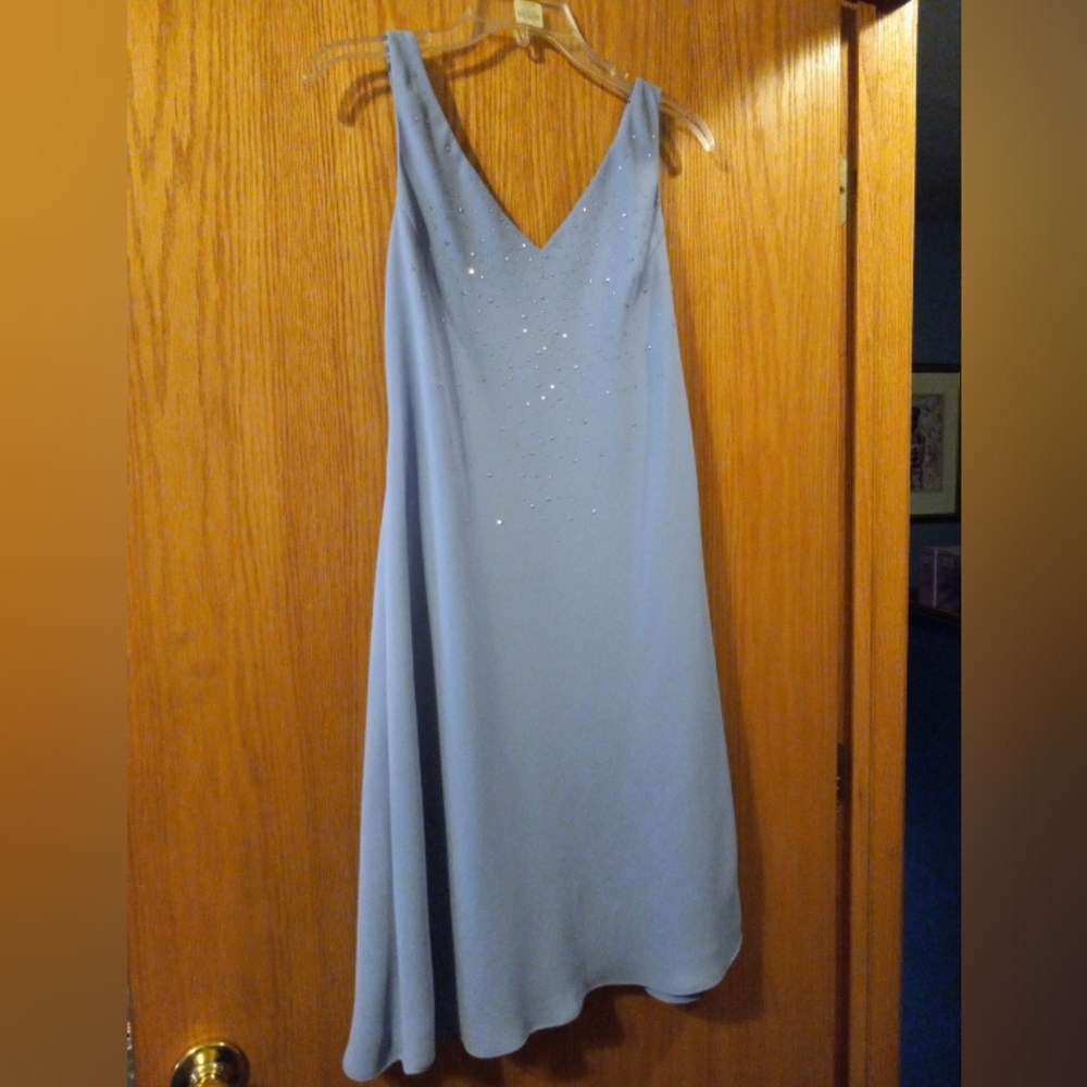Womens Jones New York Dress Sequence Sleeveless 12P 38 Long 17 Armpit lined